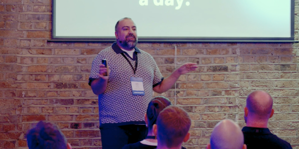 Farzin Ghayour speaking at Conversion UK 