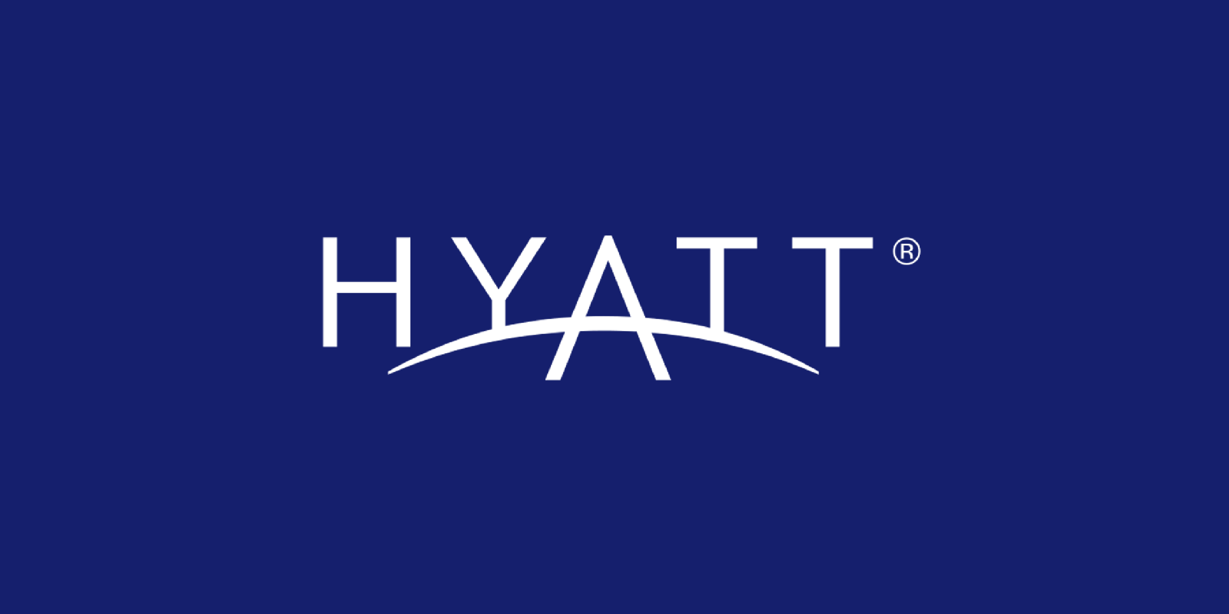 Hyatt Hotels logo on a blue background