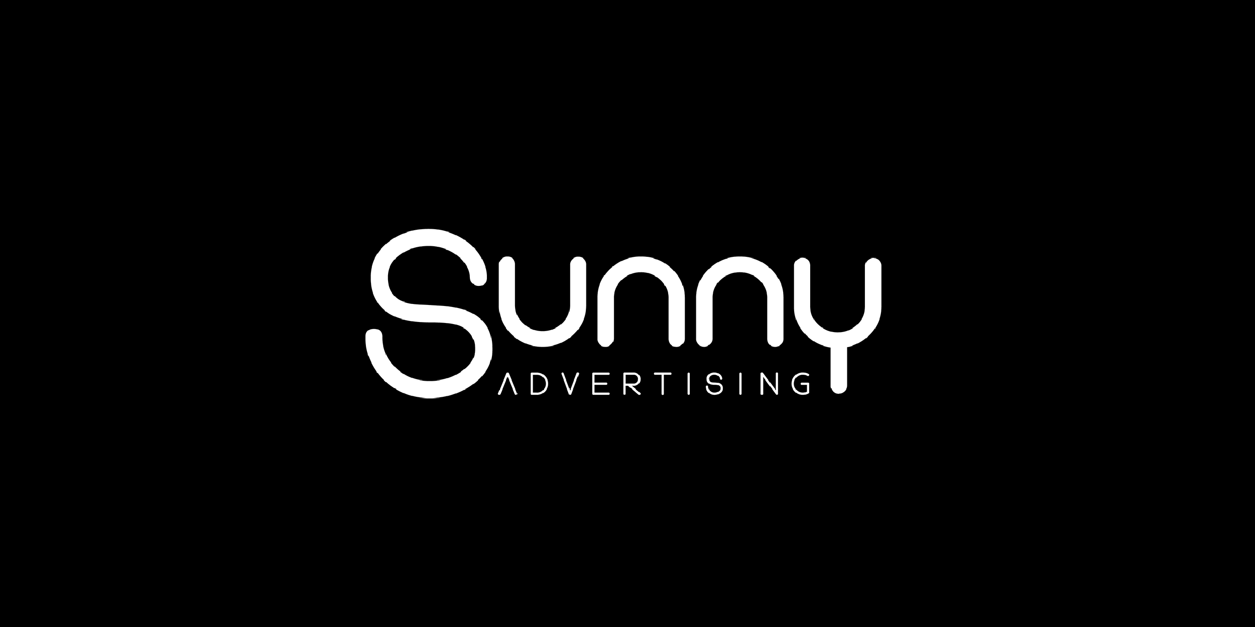 Sunny Advertising logo on a black background.