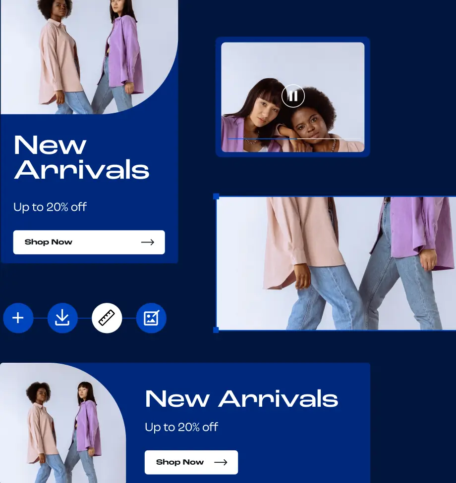 Examples of ads created by the Creative Studio.