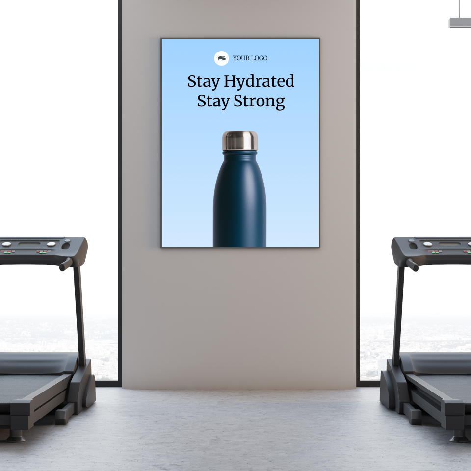 Example of a DOOH ad at a gym.