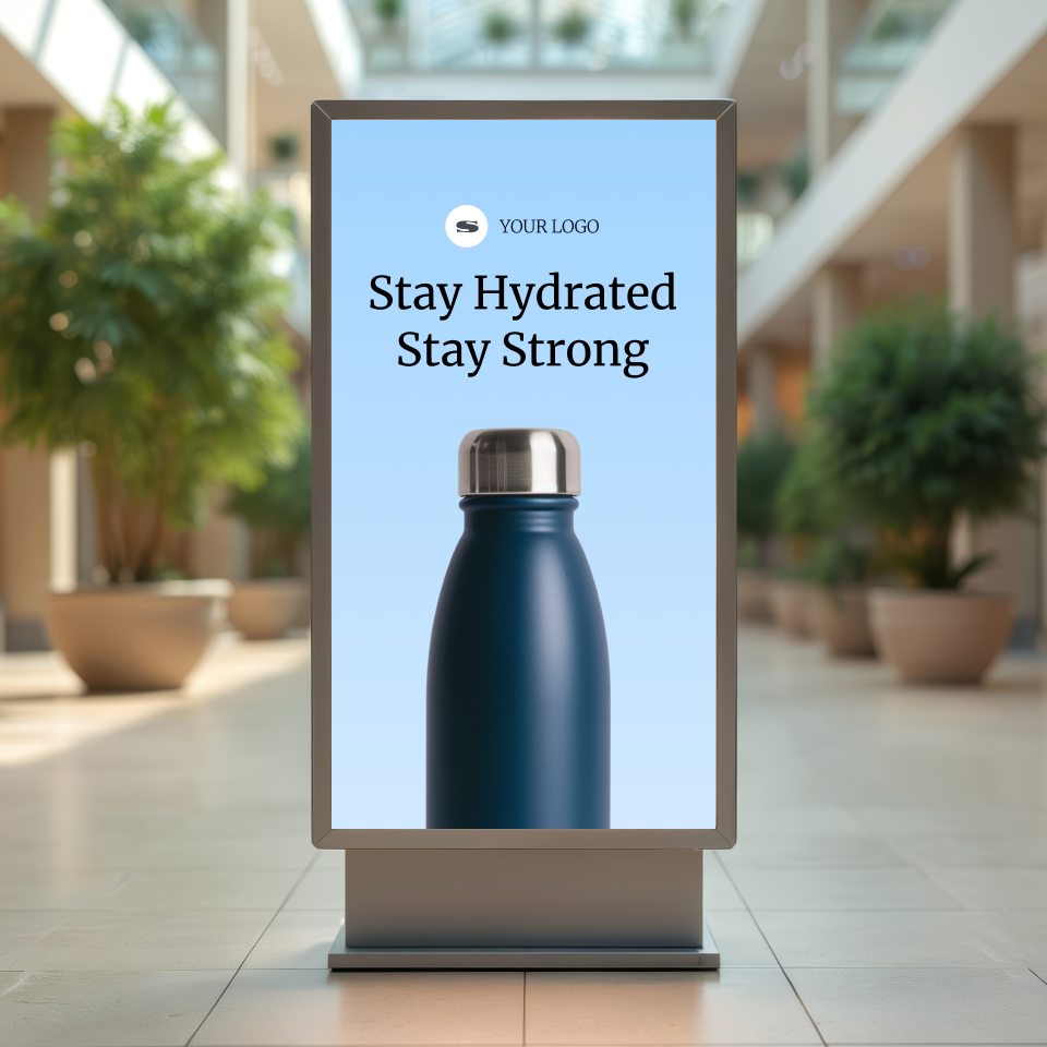 Example of a DOOH ad at a shopping center.