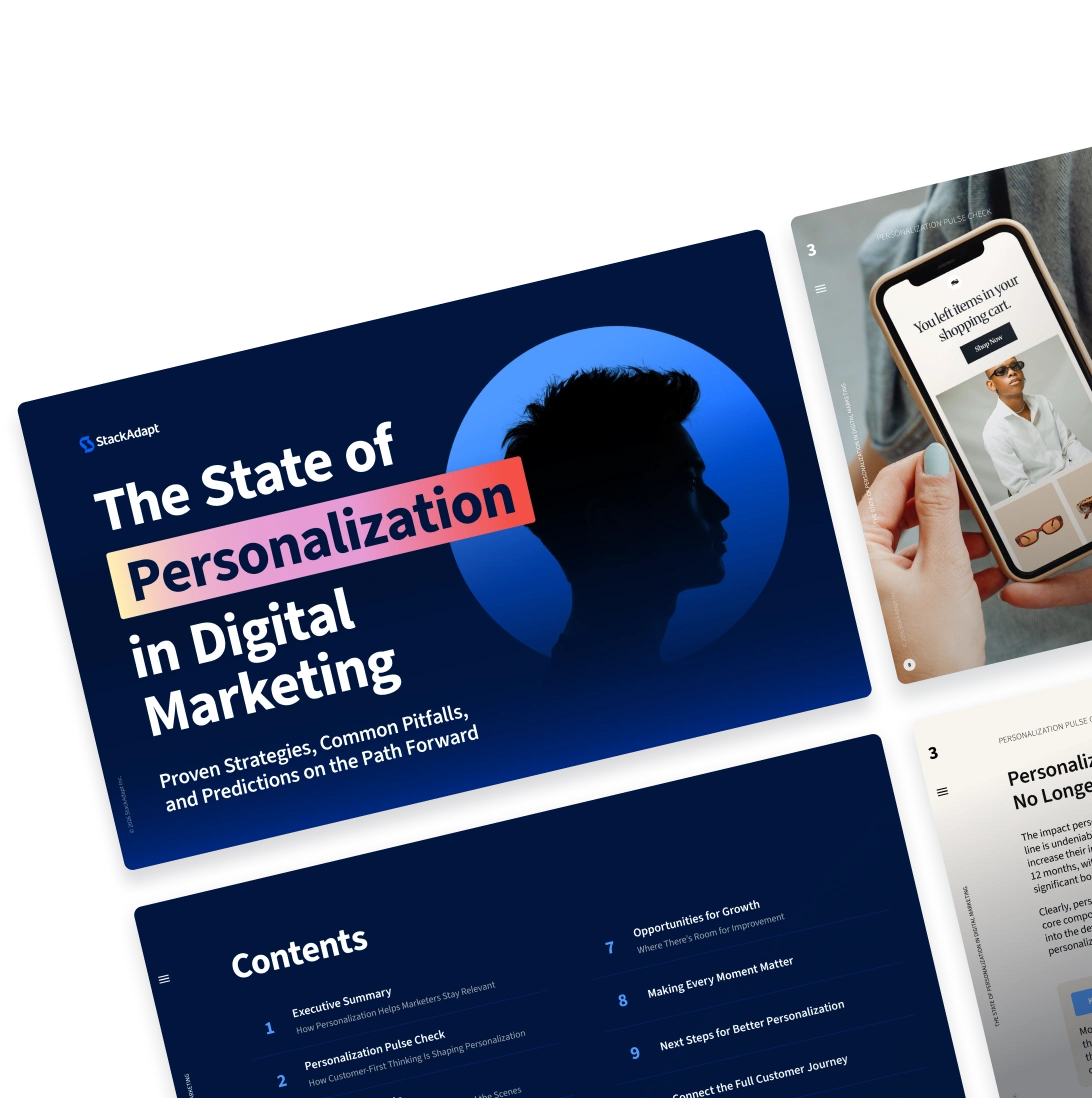 StackAdapt's report 'The State of Personalization in Digital Marketing' with examples of personalized digital experiences and personalization trends.