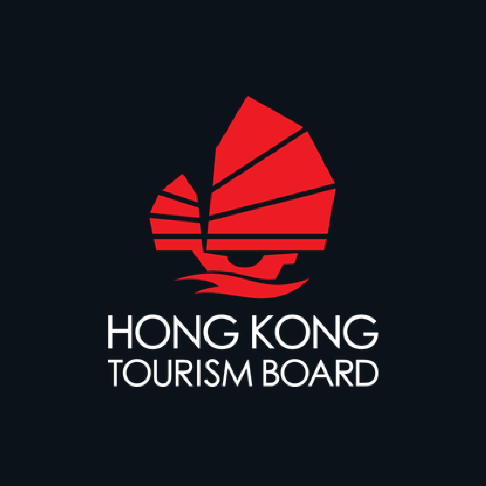 Hong Kong Tourism Board logo on a dark background.