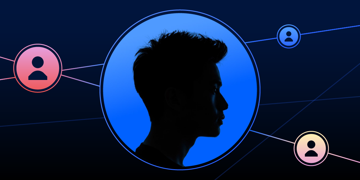 Illustration of a user profile connected to multiple data points, representing personalization trends in digital marketing.