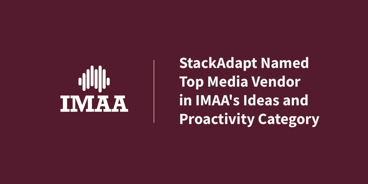 IMAA logo alongside announcement that StackAdapt ranked top media vendor in IMAA’s annual survey.