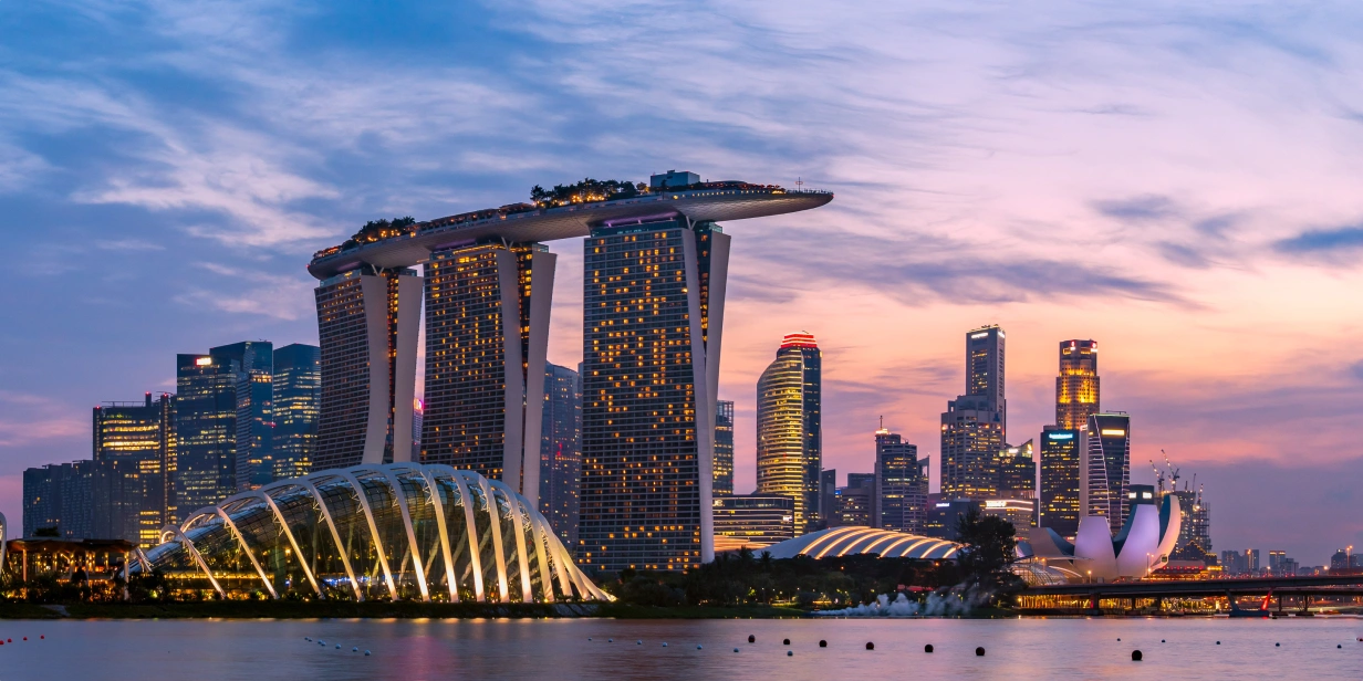 Singapore urban waterfront and skyline