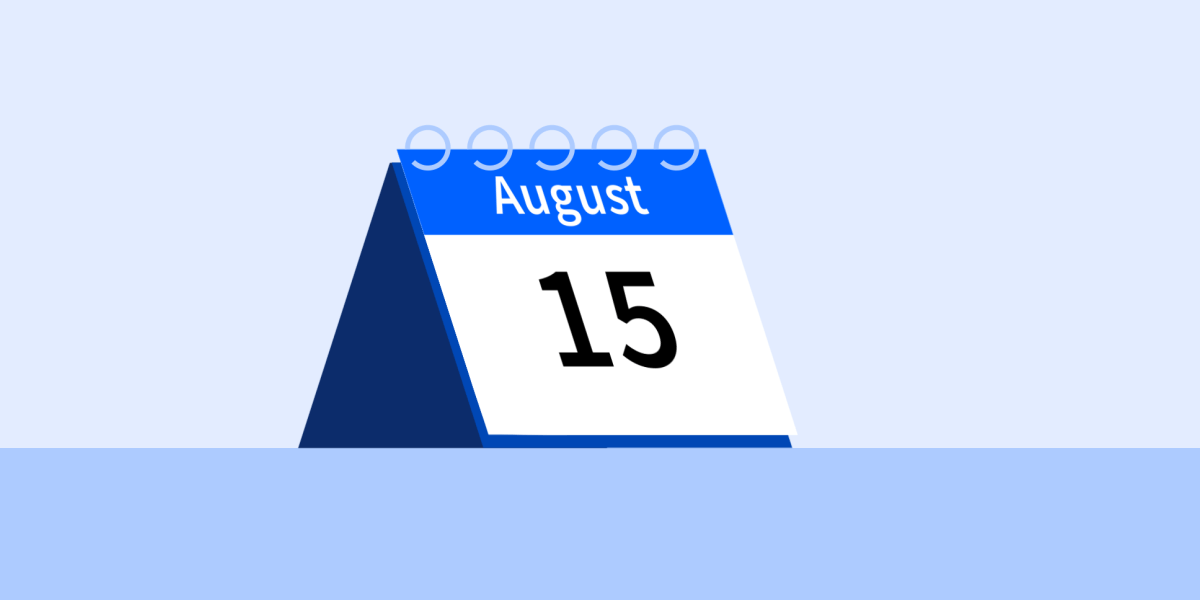animated gif showing a calendar flipping through dates in august