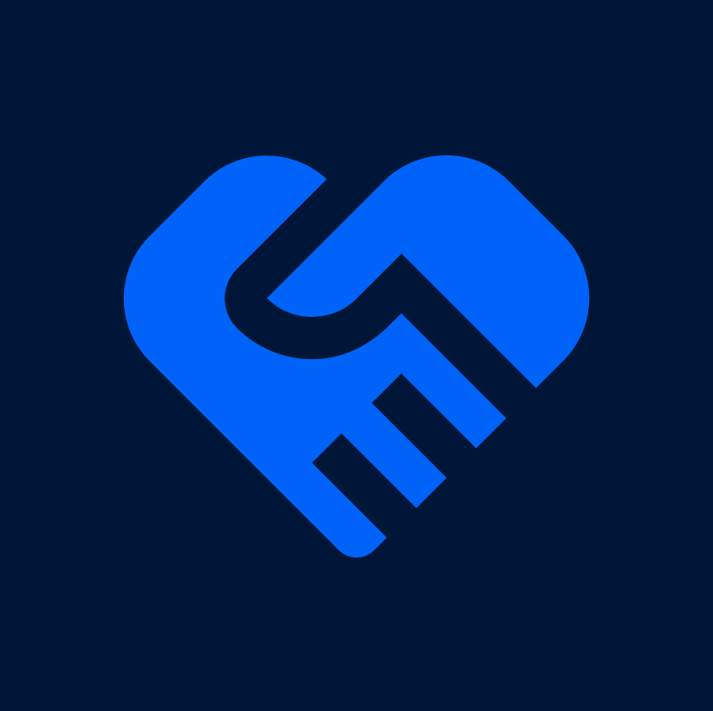 blue illustrated hands shaking