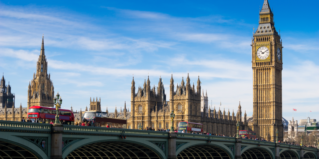 City of London with historical buildings in background