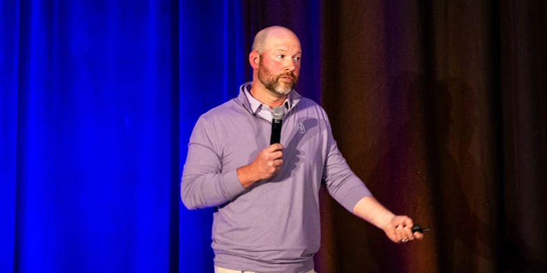 Nate Gawel, VP of Data Partnerships at StackAdapt, presenting how AI and Model Context Protocols (MCPs) are helping organizations build connected data ecosystems, streamline workflows, and scale cross-channel marketing strategies at Conversion 2026.
