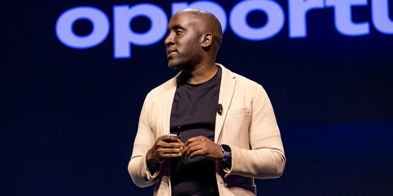 Greg Joseph, VP of Inventory Development at StackAdapt, presenting new capabilities for planning, activating, and measuring live event marketing at scale during a keynote at Conversion 2026.