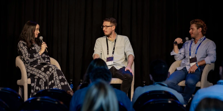 Panel discussion featuring industry leaders sharing insights on marketing, advertising, and business growth at Conversion 2026.