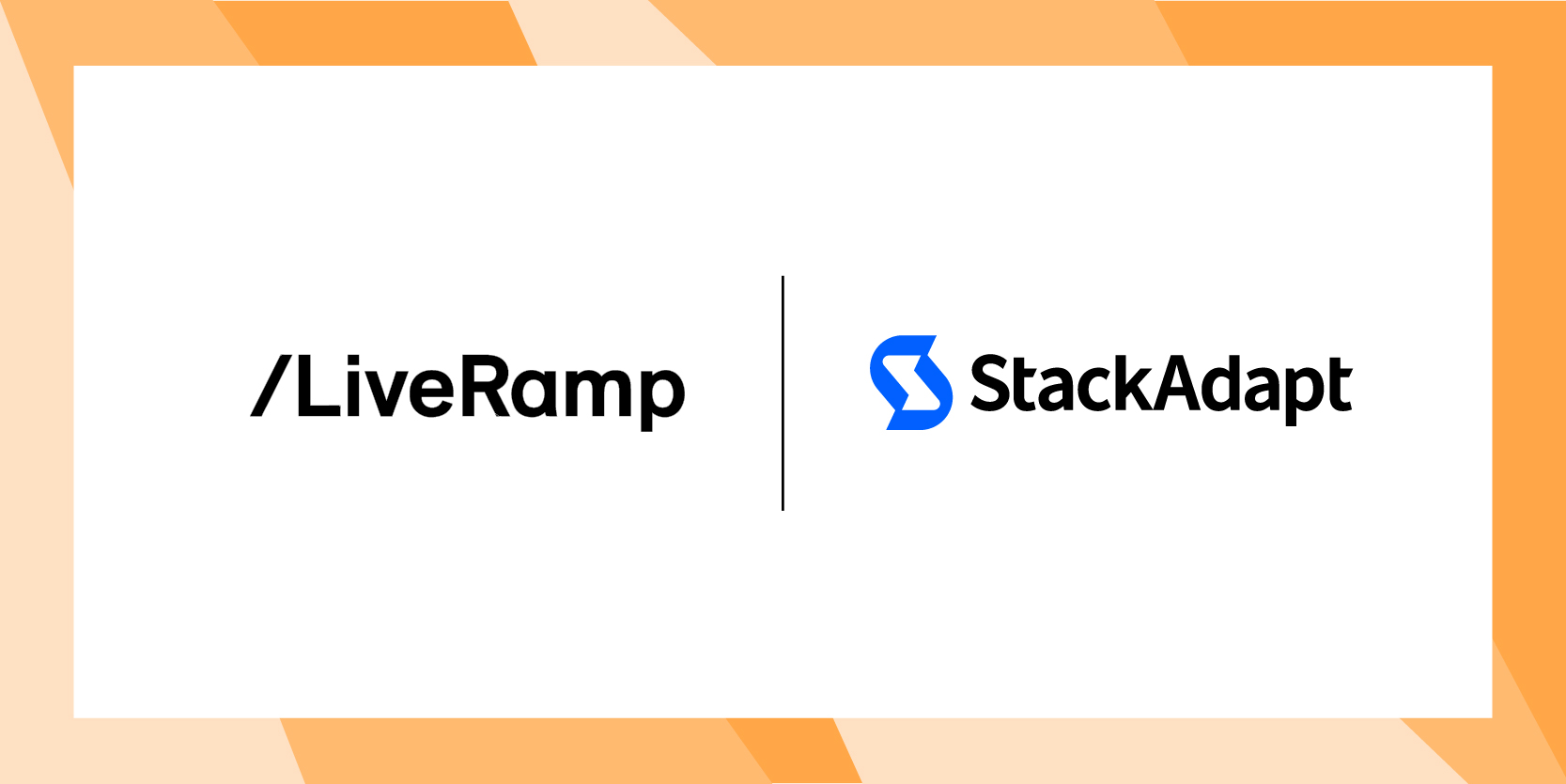 Shows the logos of LiveRamp and StackAdapt side by side on a white background