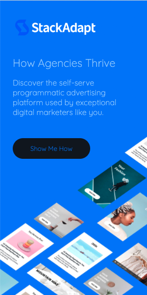 An example of a StackAdapt display ad that does not use accessible colours, contrast, and fonts.