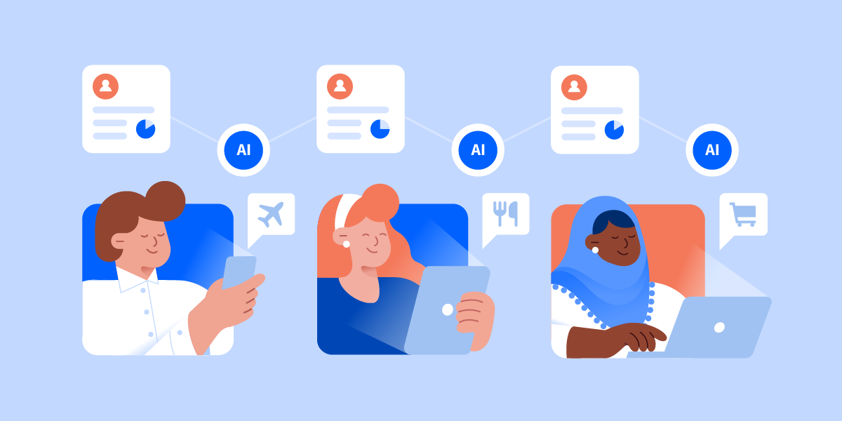 Illustrative graphic showing AI in programmatic advertising