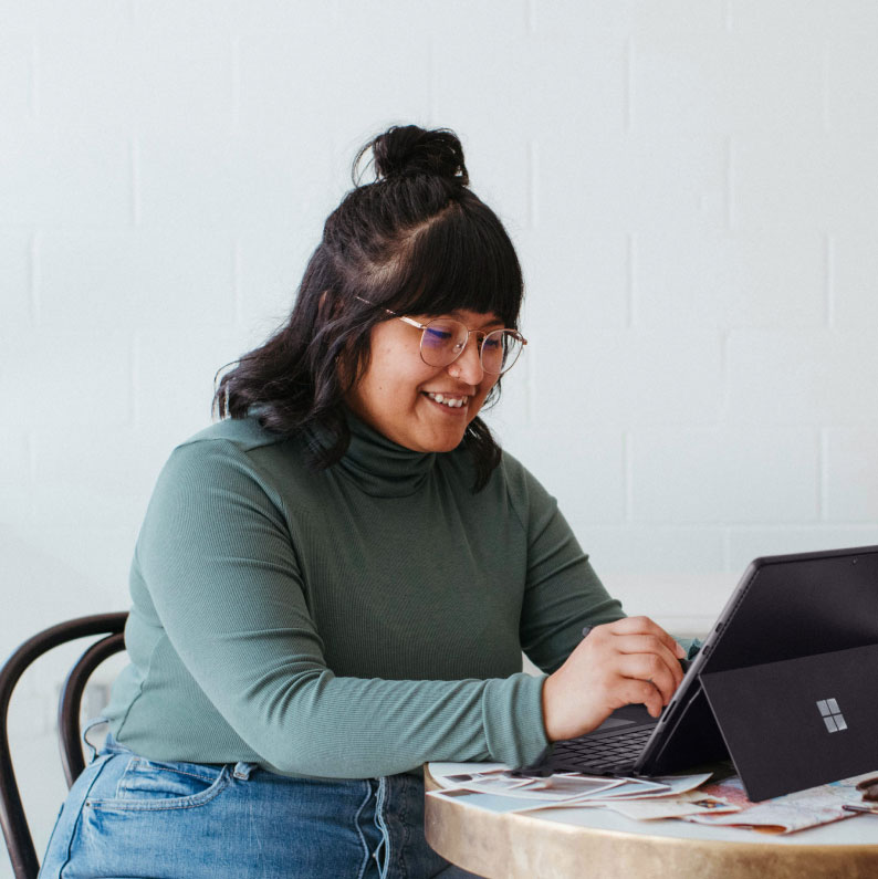 Woman on a laptop
