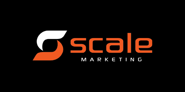 Scale Marketing logo on a black background