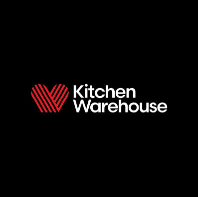 Kitchen Warehouse logo on a black background