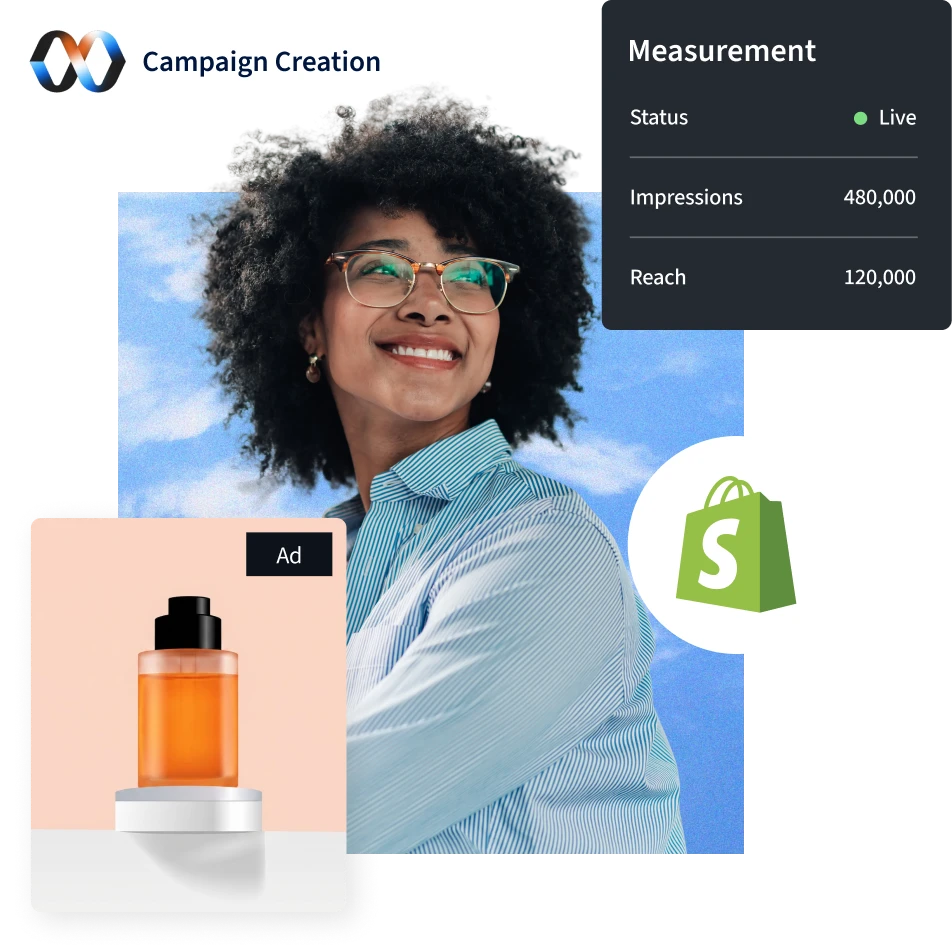 Ivy Studio giving AI-generated creative recommendations and live performance metrics.