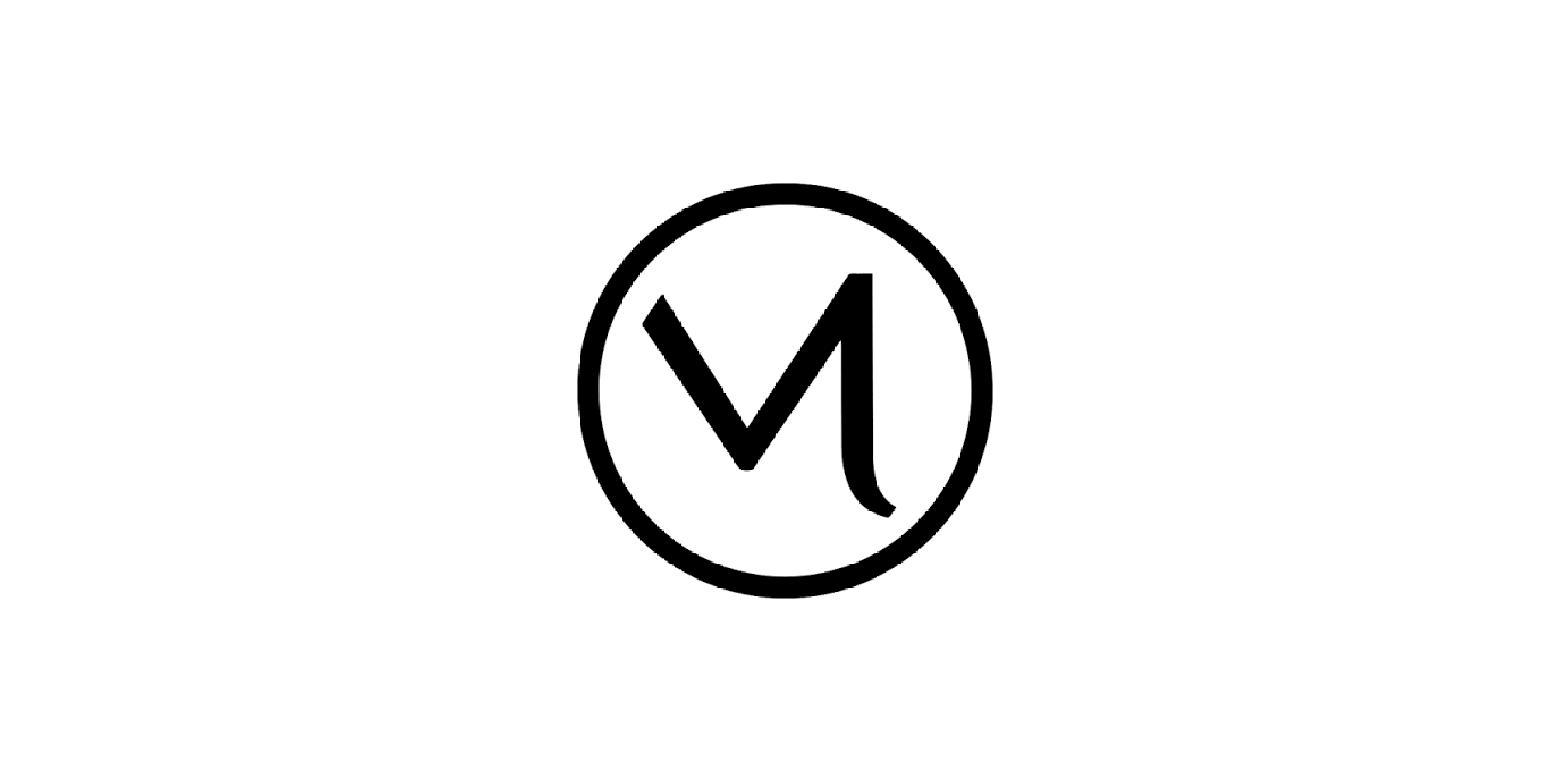 Mejuri logo with a stylized black “M” inside a circle.